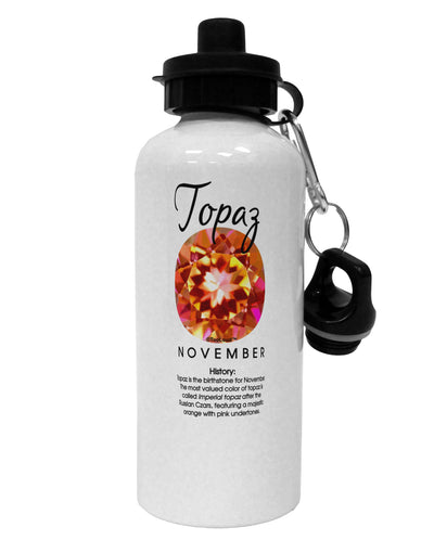 Birthstone Topaz Aluminum 600ml Water Bottle by TooLoud-Water Bottles-TooLoud-White-Davson Sales