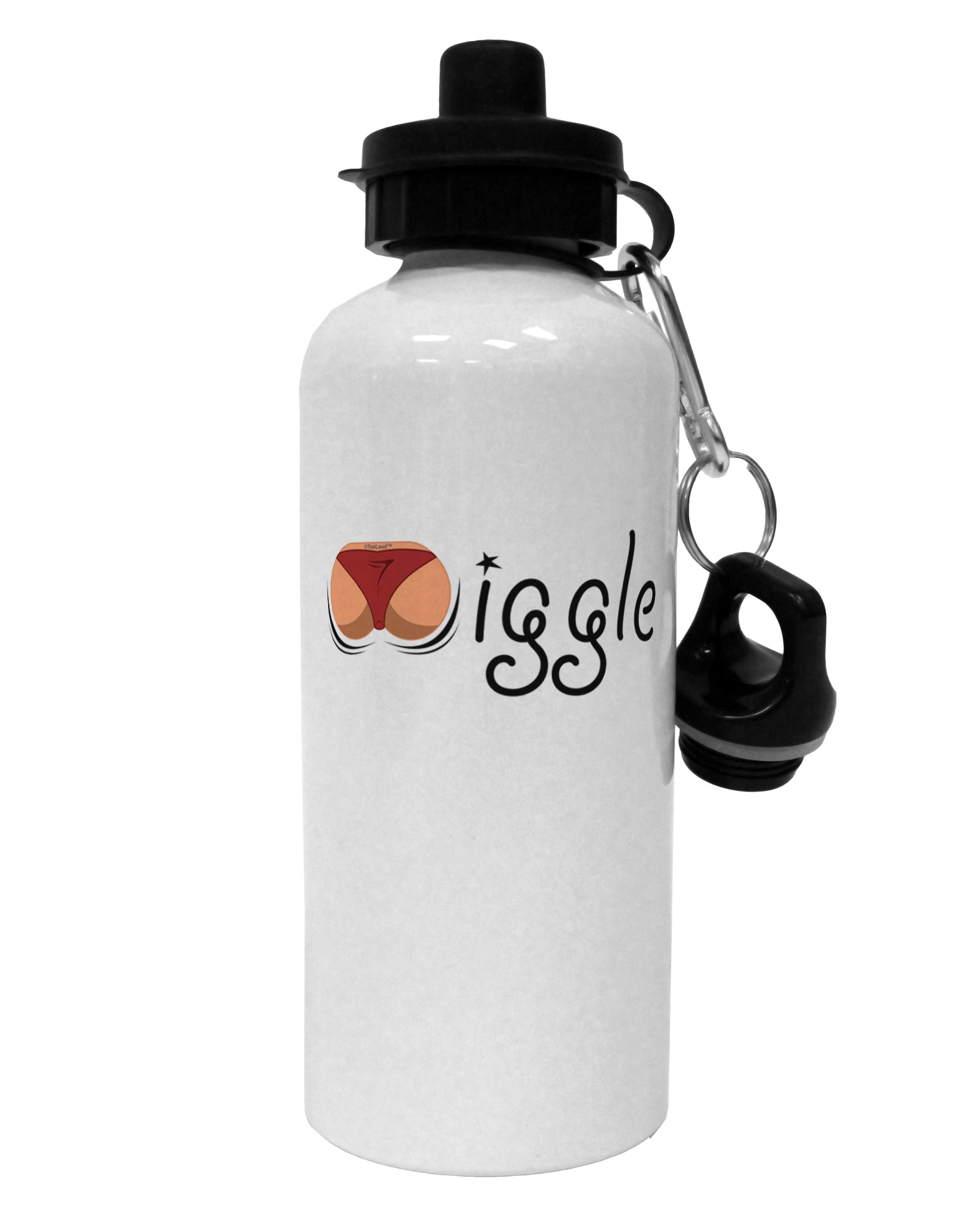 Wiggle - Twerk Medium Aluminum 600ml Water Bottle-Water Bottles-TooLoud-White-Davson Sales