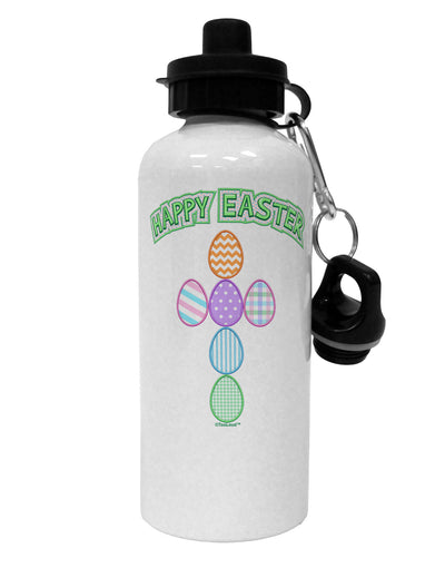 Happy Easter Egg Cross Faux Applique Aluminum 600ml Water Bottle-Water Bottles-TooLoud-White-Davson Sales