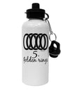 Five Golden Rings Text Aluminum 600ml Water Bottle-Water Bottles-TooLoud-White-Davson Sales