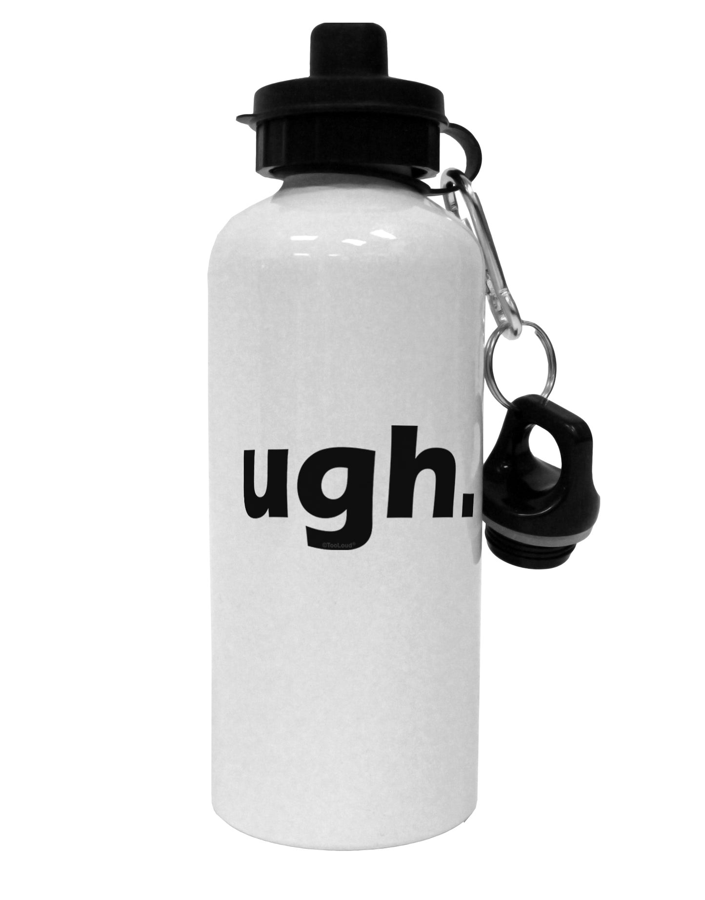 ugh funny text Aluminum 600ml Water Bottle by TooLoud-TooLoud-White-Davson Sales
