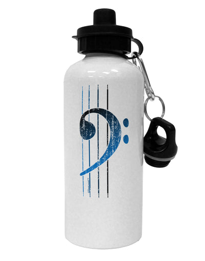 Distressed Bass Strings Aluminum 600ml Water Bottle-Water Bottles-TooLoud-White-Davson Sales