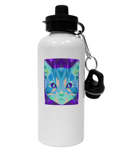 Geometric Kitty Inverted Aluminum 600ml Water Bottle-Water Bottles-TooLoud-White-Davson Sales