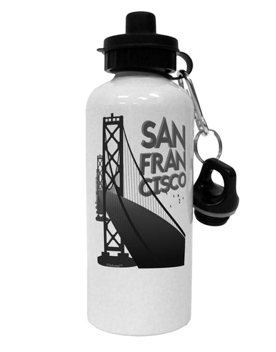 San Francisco Text Bay Bridge Aluminum 600ml Water Bottle-Water Bottles-TooLoud-White-Davson Sales