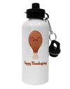 Cute Turkey Leg - Happy Thanksgiving Aluminum 600ml Water Bottle-Water Bottles-TooLoud-White-Davson Sales