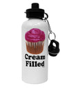 Cream Filled Pink Cupcake Design Aluminum 600ml Water Bottle by TooLoud-Water Bottles-TooLoud-White-Davson Sales