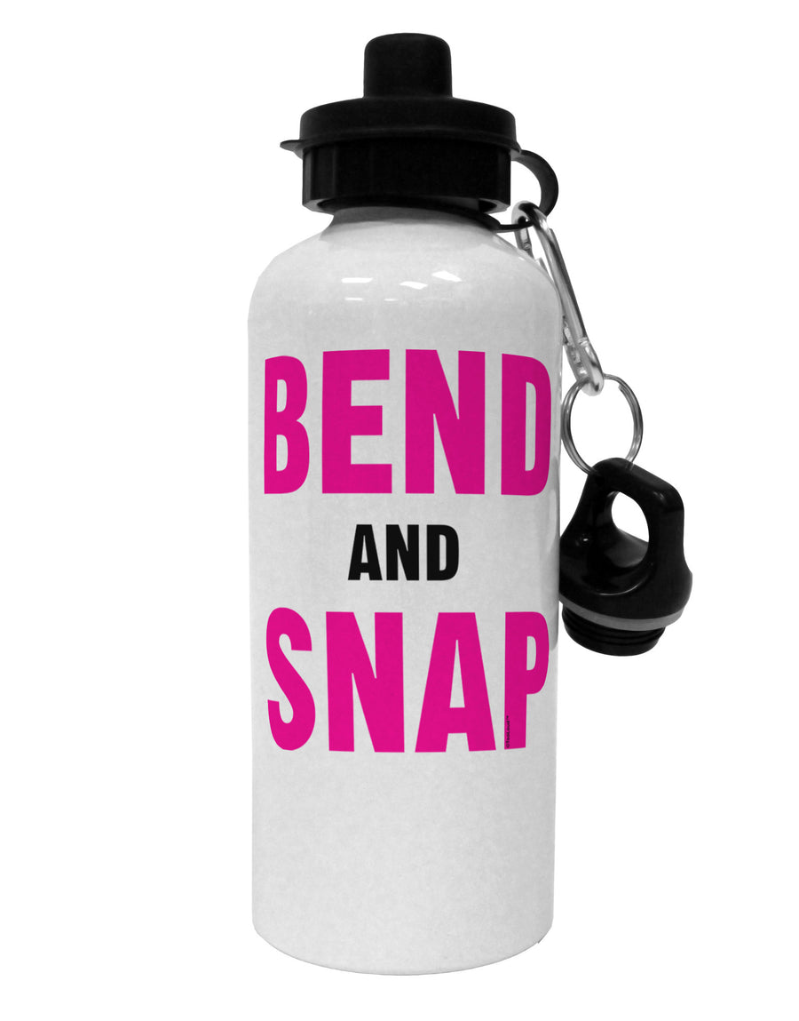 Bend and Snap Pink Text Aluminum 600ml Water Bottle-Water Bottles-TooLoud-White-Davson Sales