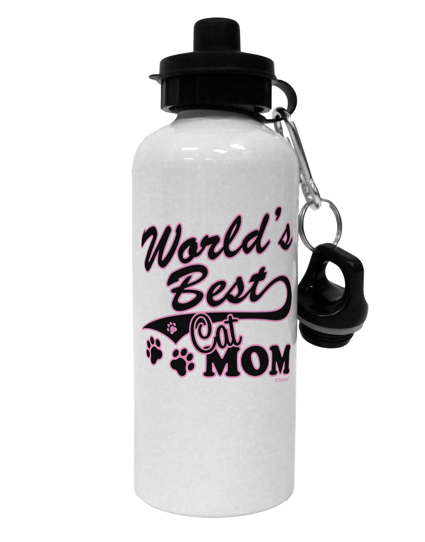 World's Best Cat Mom Aluminum 600ml Water Bottle by TooLoud-Water Bottles-TooLoud-White-Davson Sales