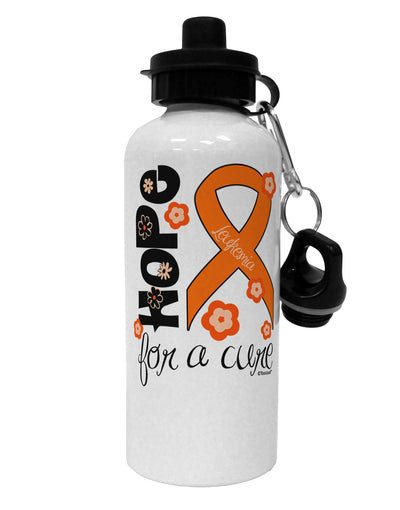 Hope for a Cure - Orange Ribbon Leukemia - Flowers Aluminum 600ml Water Bottle-Water Bottles-TooLoud-White-Davson Sales