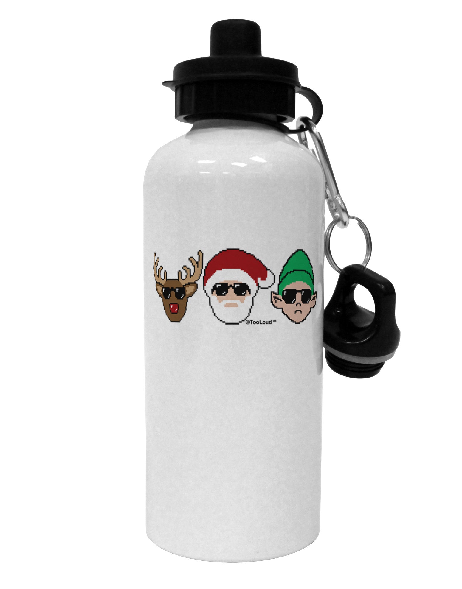 The X-mas Squad Aluminum 600ml Water Bottle-Water Bottles-TooLoud-White-Davson Sales