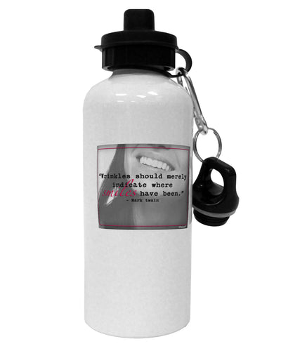 Where Smiles Mark Twain Aluminum 600ml Water Bottle-Water Bottles-TooLoud-White-Davson Sales