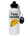 Taco Tuesday Design Aluminum 600ml Water Bottle by TooLoud-Water Bottles-TooLoud-White-Davson Sales