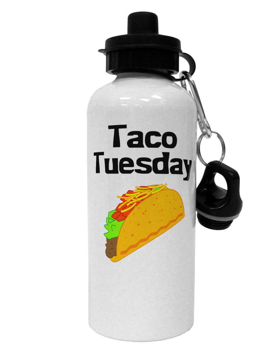 Taco Tuesday Design Aluminum 600ml Water Bottle by TooLoud-Water Bottles-TooLoud-White-Davson Sales