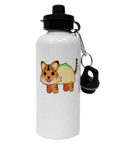 Cute Taco Tiger Aluminum 600ml Water Bottle-Water Bottles-TooLoud-White-Davson Sales