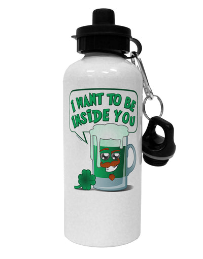 Green Beer - Inside You Aluminum 600ml Water Bottle-Water Bottles-TooLoud-White-Davson Sales