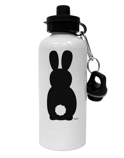 Cute Bunny Silhouette with Tail Aluminum 600ml Water Bottle by TooLoud-Water Bottles-TooLoud-White-Davson Sales