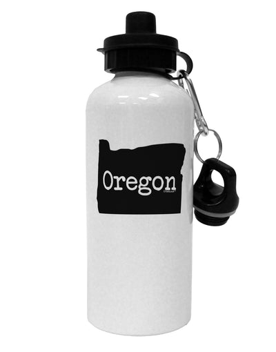 Oregon - United States Shape Aluminum 600ml Water Bottle by TooLoud-Water Bottles-TooLoud-White-Davson Sales