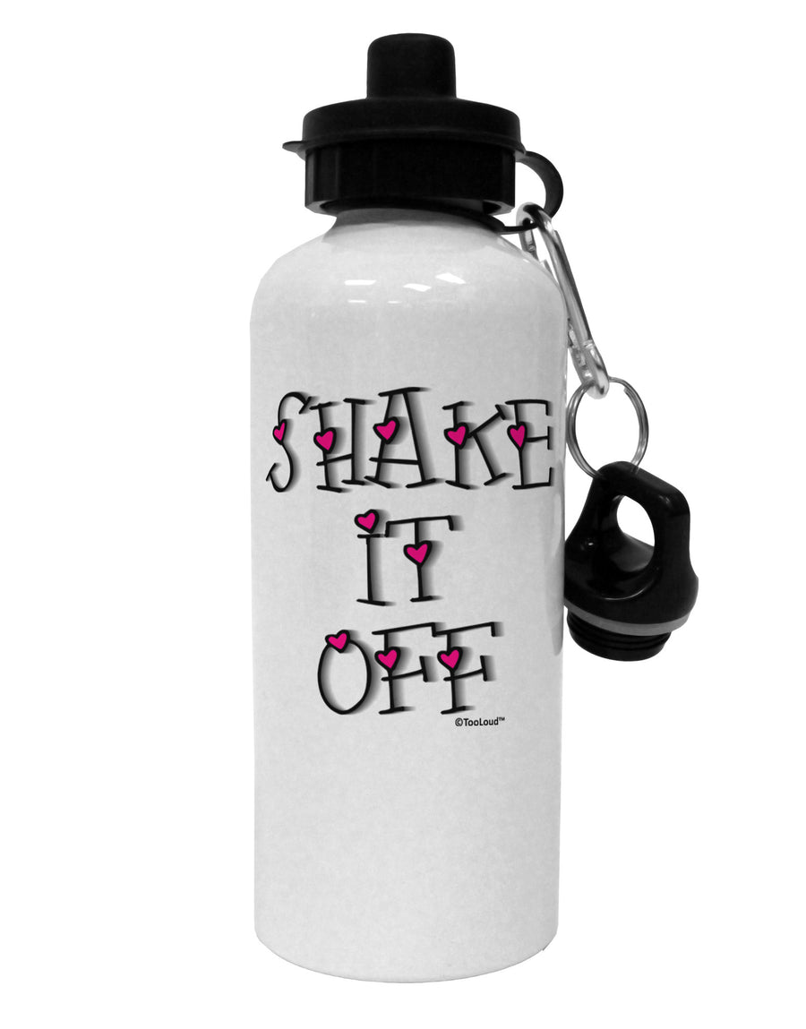 Shake It Off Text Cute with Hearts Aluminum 600ml Water Bottle by TooLoud-Water Bottles-TooLoud-White-Davson Sales