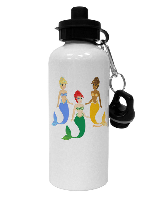 Three Mermaids Aluminum 600ml Water Bottle-Water Bottles-TooLoud-White-Davson Sales