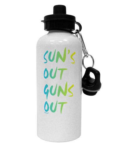 Suns Out Guns Out - Gradient Colors Aluminum 600ml Water Bottle-Water Bottles-TooLoud-White-Davson Sales