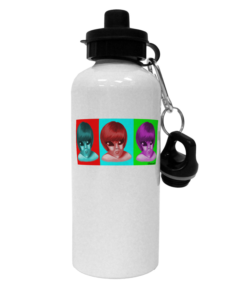 Extraterrestial Pop-art #1 Aluminum 600ml Water Bottle by TooLoud-Water Bottles-TooLoud-White-Davson Sales