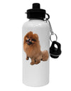 Pomeranian Sitting All Cute-Like Aluminum 600ml Water Bottle-Water Bottles-TooLoud-White-Davson Sales