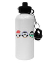 Christmas Penguins See No Evil Hear No Evil Speak No Evil Aluminum 600ml Water Bottle-Water Bottles-TooLoud-White-Davson Sales