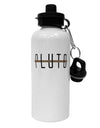 Planet Pluto Text Only Aluminum 600ml Water Bottle by TooLoud-Water Bottles-TooLoud-White-Davson Sales