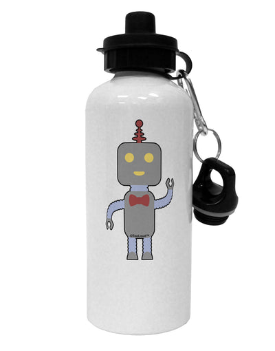 Cute Robot Male Aluminum 600ml Water Bottle by TooLoud-Water Bottles-TooLoud-White-Davson Sales