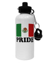 Mexican Pride - Mexican Flag Aluminum 600ml Water Bottle by TooLoud-Water Bottles-TooLoud-White-Davson Sales