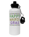 Happy Mardi Gras Beads Aluminum 600ml Water Bottle-Water Bottles-TooLoud-White-Davson Sales