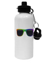 Pride Rainbow Glasses Aluminum 600ml Water Bottle by TooLoud-Water Bottles-TooLoud-White-Davson Sales