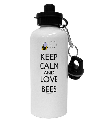 Keep Calm and Love Bees Color Aluminum 600ml Water Bottle-Water Bottles-TooLoud-White-Davson Sales