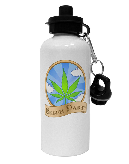 Green Party Symbol Aluminum 600ml Water Bottle-Water Bottles-TooLoud-White-Davson Sales