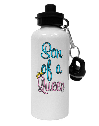 Son of a Queen - Matching Mom and Son Design Aluminum 600ml Water Bottle by TooLoud-Water Bottles-TooLoud-White-Davson Sales