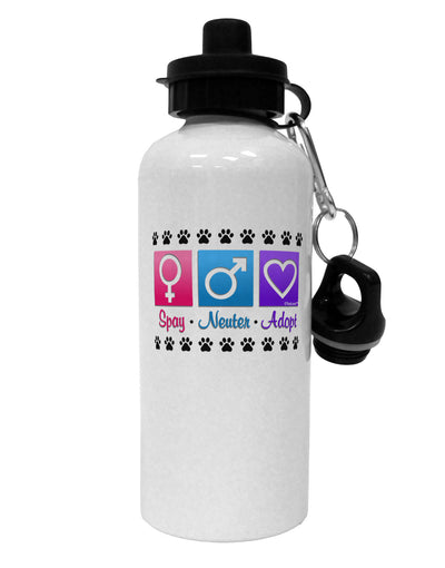 Spay Neuter Adopt Aluminum 600ml Water Bottle-Water Bottles-TooLoud-White-Davson Sales