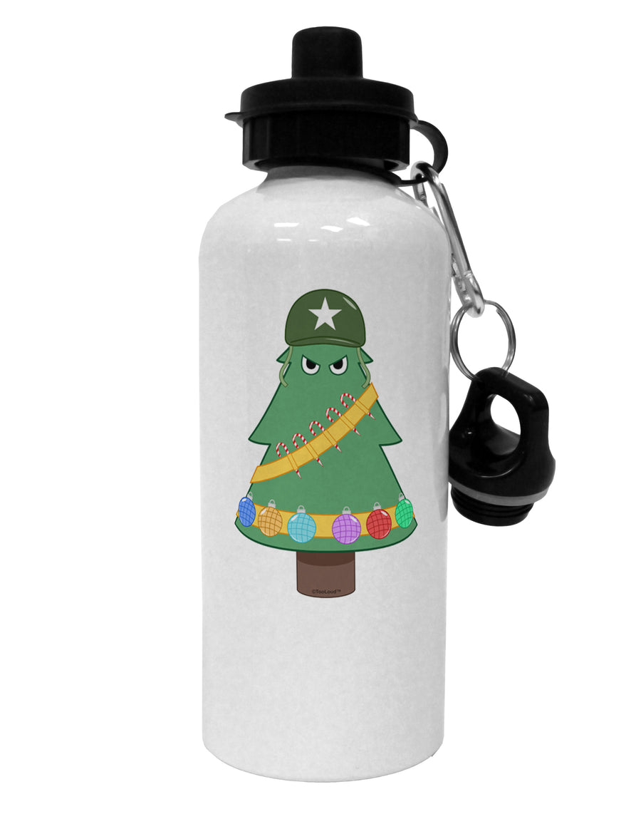 Christmas Tree Armed Design Aluminum 600ml Water Bottle-Water Bottles-TooLoud-White-Davson Sales