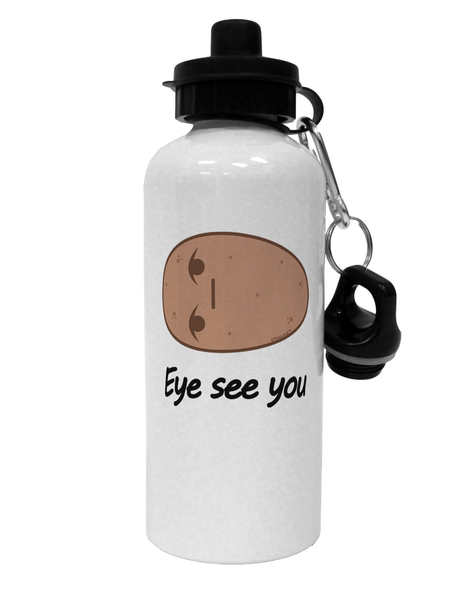 Potato - Eye See You Aluminum 600ml Water Bottle-Water Bottles-TooLoud-White-Davson Sales