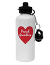 Proud Grandma Heart Aluminum 600ml Water Bottle by TooLoud-Water Bottles-TooLoud-White-Davson Sales