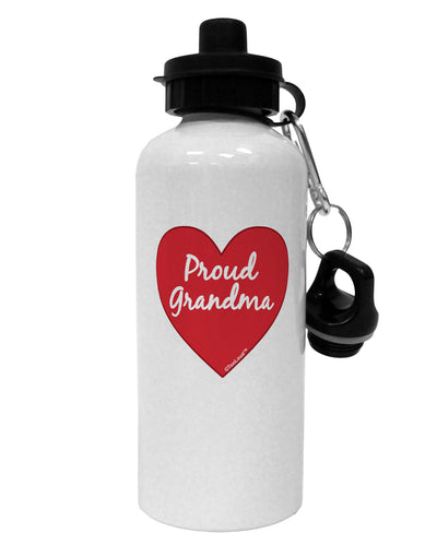 Proud Grandma Heart Aluminum 600ml Water Bottle by TooLoud-Water Bottles-TooLoud-White-Davson Sales