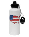 United States Cutout - American Flag Distressed Aluminum 600ml Water Bottle by TooLoud-Water Bottles-TooLoud-White-Davson Sales