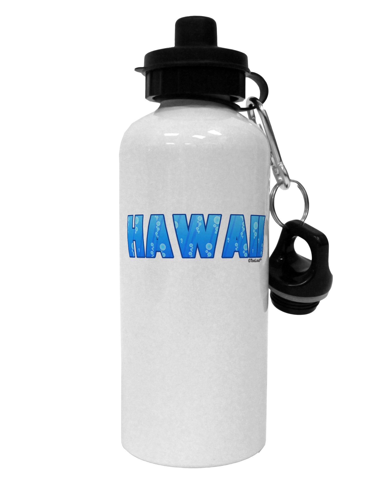 Hawaii Ocean Bubbles Aluminum 600ml Water Bottle by TooLoud-Water Bottles-TooLoud-White-Davson Sales