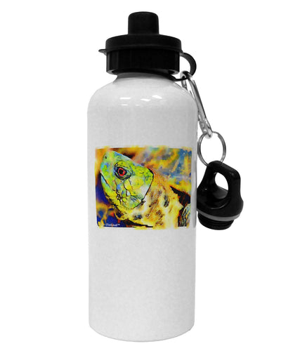 Menacing Turtle Watercolor Aluminum 600ml Water Bottle-Water Bottles-TooLoud-White-Davson Sales