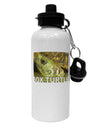 Menacing Turtle with Text Aluminum 600ml Water Bottle-Water Bottles-TooLoud-White-Davson Sales