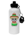 Cat with Sombrero and Poncho Aluminum 600ml Water Bottle by TooLoud-Water Bottles-TooLoud-White-Davson Sales