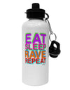 Eat Sleep Rave Repeat Color Aluminum 600ml Water Bottle by TooLoud-Water Bottles-TooLoud-White-Davson Sales