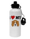 I Heart My - Cute Beagle Dog Aluminum 600ml Water Bottle by TooLoud-Water Bottles-TooLoud-White-Davson Sales