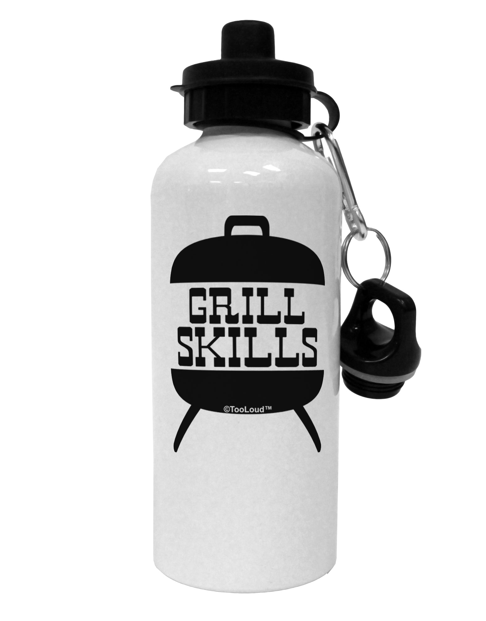 Grill Skills Grill Design Aluminum 600ml Water Bottle by TooLoud-Water Bottles-TooLoud-White-Davson Sales