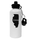 Illinois - United States Shape Aluminum 600ml Water Bottle-Water Bottles-TooLoud-White-Davson Sales