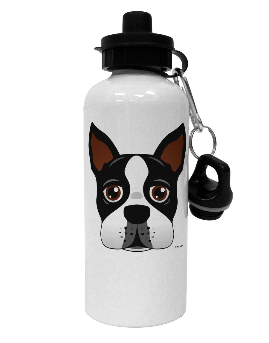 Cute Boston Terrier Dog Face Aluminum 600ml Water Bottle-Water Bottles-TooLoud-White-Davson Sales